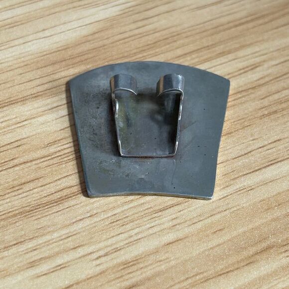 Vintage Western Silver and Abalone Horseshoe Bolo Tie Mount - Picture 5 of 5